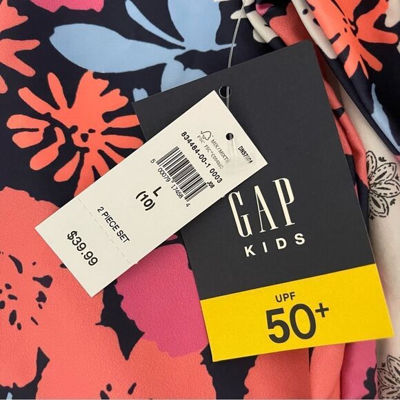 NWT Gap kids two piece rash guard , Hawaiian flowers, size large ((10)) - Picture 4 of 8